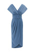 Pleated Thick Waist Belt Detailed Dress